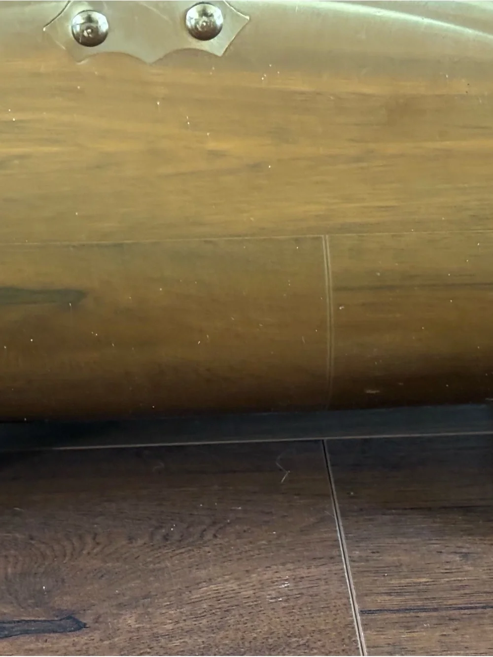 Brass Fireplace Log Holder with Claw Feet - Gold & Wood